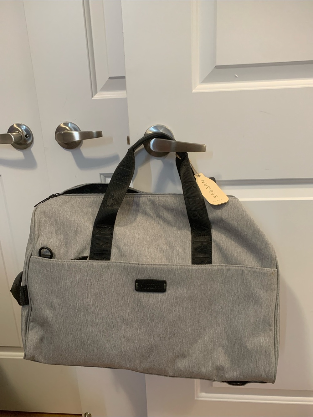 NWT Bugatti Gray Duffel/ Knapsack Bag with Black Straps unisex